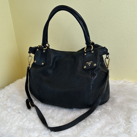 💯Authentic Prada Soft Black Leather Handbag🍀 - Picture 6 of 16